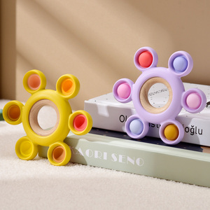 Wolife diseño Original sin Bpa no tóxico haya madera silicona timón mordedor conjunto sensorial masticar <span class=keywords><strong>juguete</strong></span> <span class=keywords><strong>para</strong></span> niños pequeños bebés - Product Image 2