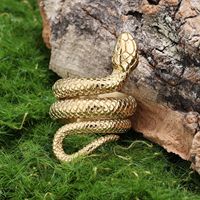 Nouvelle bague serpent unisexe en acier inoxydable plaqué or 18 carats avec pierres précieuses, idéale pour mariage, fiançailles, fête, cadeau, approvisionnement direct pour hommes