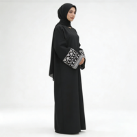 Abaya longue jusqu'aux chevilles, pour mariage musulman, Ramadan, festival, printemps, automne, hiver, respirante, légère, antistatique, faite à la main, modeste, grande taille