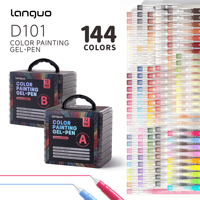 Languo Nouveau Coffret Cadeau de 144 Marqueurs Artistiques à Double Pointe Gambar Completo Stylos de Croquis et Journalisation Pack Luxe