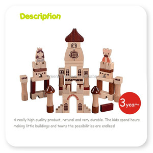 62 PCS Bois de Hêtre "Château Médiéval" Jouets Éducatifs pour Enfants pour Bloc de Ville en Bois Naturel - Product Image 6