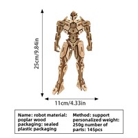 Robot Puzzle Ledakan Lintas Batas Model 3D Kustom DIY Buatan Tangan Kemasan Tas Jala