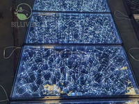 Nouveauté : Carreaux d'affichage LED 3D modernes, éclairage en verre miroir pour scène de danse de mariage, bar, sol, panneau, éclairage pour fête, club