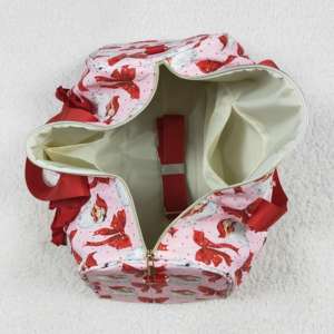 BA0606 Noël Santa Red Bow Fitness Sac à dos Sac de sport Fournitures de vacances Produit - Product Image 4