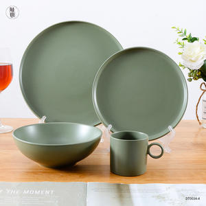 Juego de Vajilla de Cerámica TaoYuan, Plato Redondo Verde de Color Sólido, Tazón, Taza, Regalo para el Hogar y Hotel, DT0034 4 - Product Image 5