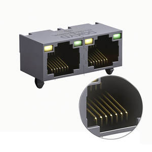 Connettore RJ45 Modulare 1x2 Dura Dual Port con LED, Schermato, per Reti Fast Ethernet, Compatibile con Cat 5, 5e, 6, 6a, 7, 8, RJ11, RJ12, 45, 8P8C - Product Image 2