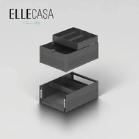 Système de tiroir à épices intégré ELLECASA Como, en aluminium, carré, durable, résistant à l'eau, facile à nettoyer, fermeture douce pour armoire