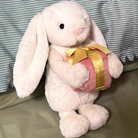 Peluche Lapin de Pâques Version Haute Qualité JC, Tenant une Carotte, Super Douce, Rembourrée en Coton PP, Animal en Peluche Anti-Stress, Promotion de Fêtes