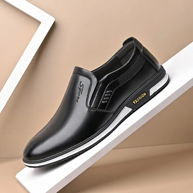 Nouveau modèle chaussures habillées décontractées pour homme en cuir véritable prix bas vente en gros de chaussures d'usine