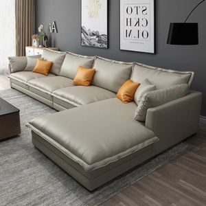 Factory <span class=keywords><strong>Outlet</strong></span> Muebles de sala de estar Sofá de cuero de alta calidad Conjunto Sofá en forma de L - Product Image 5