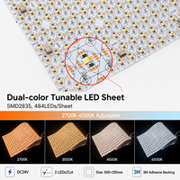 Feuille LED Flexible Ultra Fine Effet Papier CCT Double Blanc Idéale pour Rétroéclairage de Comptoir, Éclairage de Matrice de Pierre, Feuille LED Flexible Lumineuse
