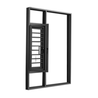 Ventana Abatible Moderna con Doble Vidrio Templado Resistente a Huracanes, Ventana Corredera de Aluminio con Rotura de Puente Térmico Personalizada