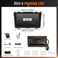 Reproductor Estéreo para Auto MP5 de 9 Pulgadas para Honda CRV 2007-2011, Carplay Inalámbrico, Linux, Control por Voz, Navegación, Pantalla Táctil