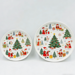 Assiettes <span class=keywords><strong>en</strong></span> mélamine de Noël de haute qualité, design nouveau, écologiques, biodégradables, sans BPA, durables, <span class=keywords><strong>pour</strong></span> dessert et dîner - Product Image 2