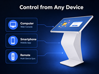 Kiosque tactile sur pied pour affichage d'informations en libre-service en banque, 43 pouces, Android, intérieur
