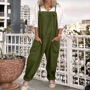 Combinaison décontractée élégante d'été pour femme, coupe large, manches à volants, col en V, dos nu, respirante, séchage rapide, taille mi-haute, couleur unie - Product Image 3