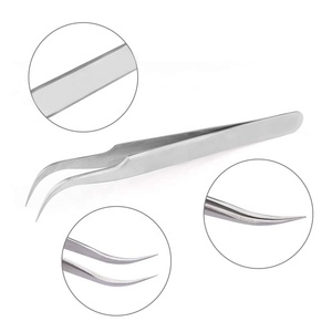 Pince à cils d'isolation de volume d'acier inoxydable de marque privée avec la pointe de fibre - Product Image 4