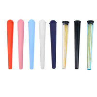 Tube de rangement pour cigares en plastique blanc et rose personnalisé de 120 mm, hermétique, en PP, portable, en une seule pièce, conique, pour rouleaux de fumée