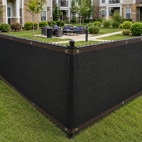 Voile d'ombrage occultante 90% en HDPE noir, résistante au vent et aux UV, pour clôture grillagée, ombrage de jardin et cour arrière