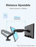 Support de moniteur articulé à ressort à gaz Zeno 17-32 pour bureau, support de fixation pour écran d'ordinateur, support de moniteur double, bras pour deux moniteurs