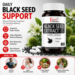 Fabricant en gros d'huile de graines noires Shecome pour le soutien immunitaire et digestif, 120 capsules d'extrait de graines noires - Product Image 3