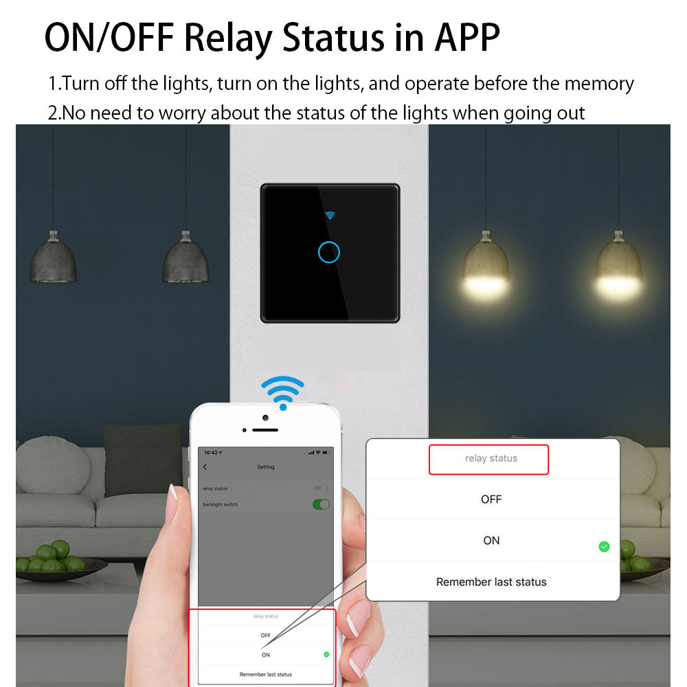 UK EU Smart Life 1/2/3/4 Gang WIFI Intelligent Electric Tempered Glass Wall Switch Smart Touch Light Switches Tuya Smart Switch