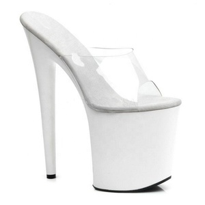 <span class=keywords><strong>Sandali</strong></span> <span class=keywords><strong>Sexy</strong></span> con Plateau Impermeabile da 8 Pollici-20cm, Tacco Alto, Punta Aperta, Fondo Trasparente in Cristallo, Aumento di Altezza, Eleganti per la Primavera - Product Image 6