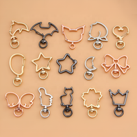 Fermoirs mousquetons pivotants mignon chat étoile coeur porte-clés crochets pour bricolage artisanat sac breloques fournitures