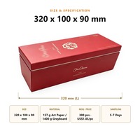Boîte cadeau vin avec couvercle et base rigides, logo personnalisé, insert pour bouteille unique de 750 ml, emballage rouge, fabricant en gros