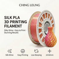 Filament bicolore en soie CHING LEUNG PLA 1,75 mm 1 kg, haute résistance, inodore, écologique, pour imprimante 3D, sans effet de filaments, lisse et brillant