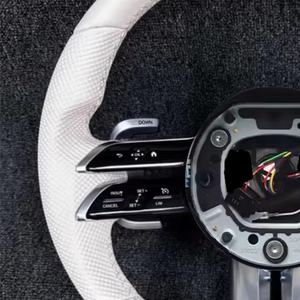 Volant de voiture pour <span class=keywords><strong>Mercedes</strong></span> Benz W204 W213 W222 W211 W212 W205 E Classe S 2012 Cuir Volant en fibre de carbone - Product Image 5