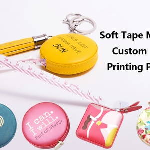 Oneway Wholesale Promotional Measurement Tools <b>Custom</b> Logo Leather Keychain <b>Key</b> <b>Ring</b> Inches Measuring Tape Soft Tape Measure - Product Image 6