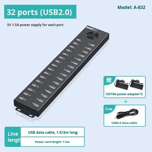 Sipolar 32-Port công nghiệp <span class=keywords><strong>USB</strong></span> <span class=keywords><strong>Hub</strong></span> A-832 với sạc nhanh <span class=keywords><strong>USB</strong></span> sạc chức năng dữ liệu màn hình flash cho TF card & U đĩa hàng loạt - Product Image 4