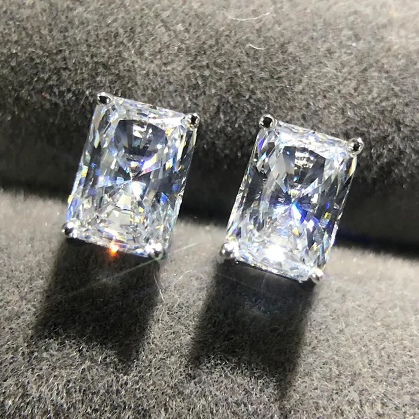 Lokaoshi — boucles d'oreilles breloques en cristal, diamant et argent, pour femmes, en zircone, cubique, Piercing, nouvelle collection 2022