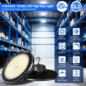 STOCK IN US Alloy <b>Indoor</b> <b>Lighting</b> Industrial Supermarket Factory Warehouse 500W 75000Lm Ceiling Smd3030 Garage Bay Light - Product Image 2