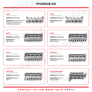 Cabeza de Cilindro para D4EA 2.0L CRDi 22100-27900 22100-27901 HL0101 Compatible con Santa Fe Trajet Carens 22100-27900 - Product Image 2