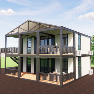 Casa Prefabricada Modular Moderna <span class=keywords><strong>de</strong></span> 40 pies con Techo Triangular <span class=keywords><strong>de</strong></span> Dos Niveles, Terraza Exterior, Estilo Hotel/Apartamento - Product Image 3