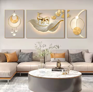 Decorazione Casa con Piume, Dipinto su Tela Moderno di Lusso con Stampa Cristallina Astratta, Arte Murale per Soggiorno - Product Image 2