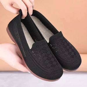 Zapatos Planos Casuales para Mujer, para Verano, Otoño, Invierno y Primavera, Parte Superior de Tejido Elástico, Plantilla de PVC, Cierre Deslizante, Punta Cerrada - Product Image 2