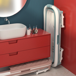 Grande baignoire pliable pour adultes, en plastique, multifonctionnelle, pour adultes et enfants, avec affichage de la température - Product Image 2