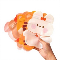 Sachet refermable en PE imprimé en gravure, en forme d'animal de dessin animé, avec fermeture éclair, en Mylar, résistant à l'humidité, pour bonbons et snacks