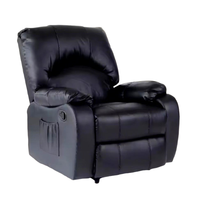 Fauteuil inclinable électrique moderne avec massage, canapé extensible pour home cinéma, structure en bois, cuir synthétique pour salon