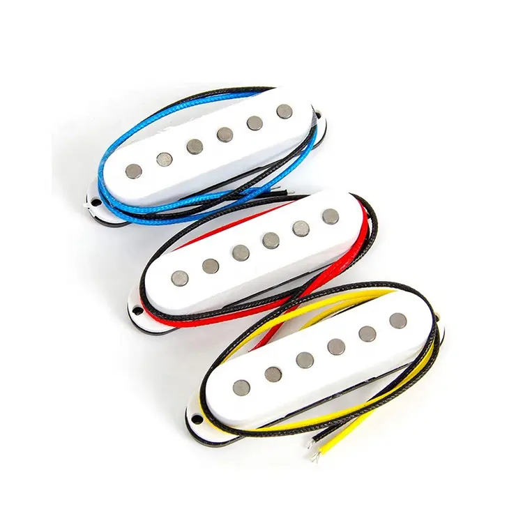 Factory price Alnico 5 Pickup Staggered HMV SSS ST pick up Single Coils Guitar Pickups for sale white