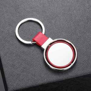 Porte-clés de luxe personnalisé en métal rotatif double face de forme irrégulière avec impression UV intégrale, idéal comme cadeau souvenir et support de clés par sublimation - Product Image 3
