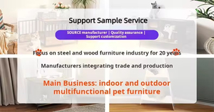 Bambu Pet ev çevre dostu kedi kulübesi ile çift besleyici ve yatak kapalı Villa ile Fiber kase küçük hayvanlar için - Product Image 5