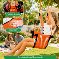 Siège de balançoire de sécurité pour enfants Ropecube - Hauteur réglable, balançoire d'intérieur/extérieur avec ceinture de sécurité pour jardin