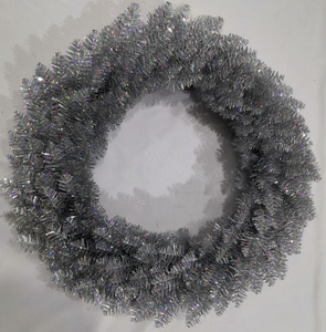 Guirlande de Noël en tinsel argenté brillant, guirlande métallique scintillante pour la décoration de porte ou de <span class=keywords><strong>mur</strong></span> pendant les fêtes - Product Image 1