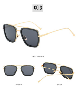 DDA48แฟชั่น Squared แว่นกันแดดโทนี่สตาร์คใหม่ล่าสุดไอรอนแมนสไตล์เดียวกันแว่นตาโรเบิร์ตดาวนี่ย์จูเนียร์.ไอรอนแมนแว่นกันแดด - Product Image 4