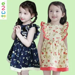 Оптовая продажа, новейший дизайн детской одежды, модная детская одежда с цветами, платье для девочек