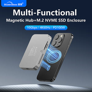 محطة إرساء مغناطيسية بسرعة 10 جيجابت في الثانية وعلبة تخزين M.<span class=keywords><strong>2</strong></span> NVME SSD مع موزع USB C 8 في 1 يدعم فيديو ProRes عالي الدقة 4K60Hz لسلسلة iPhone 17/16 - Product Image 2